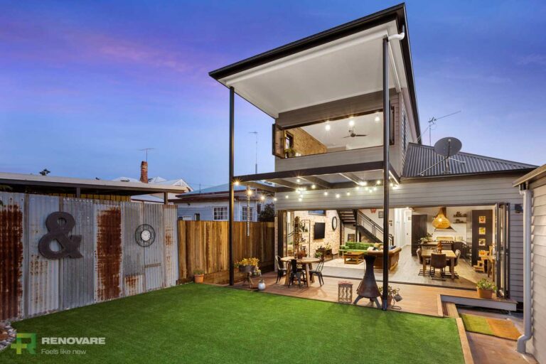 Backyard of full home renovation featuring outdoor area