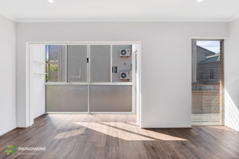 Lounge room renovation in an apartment